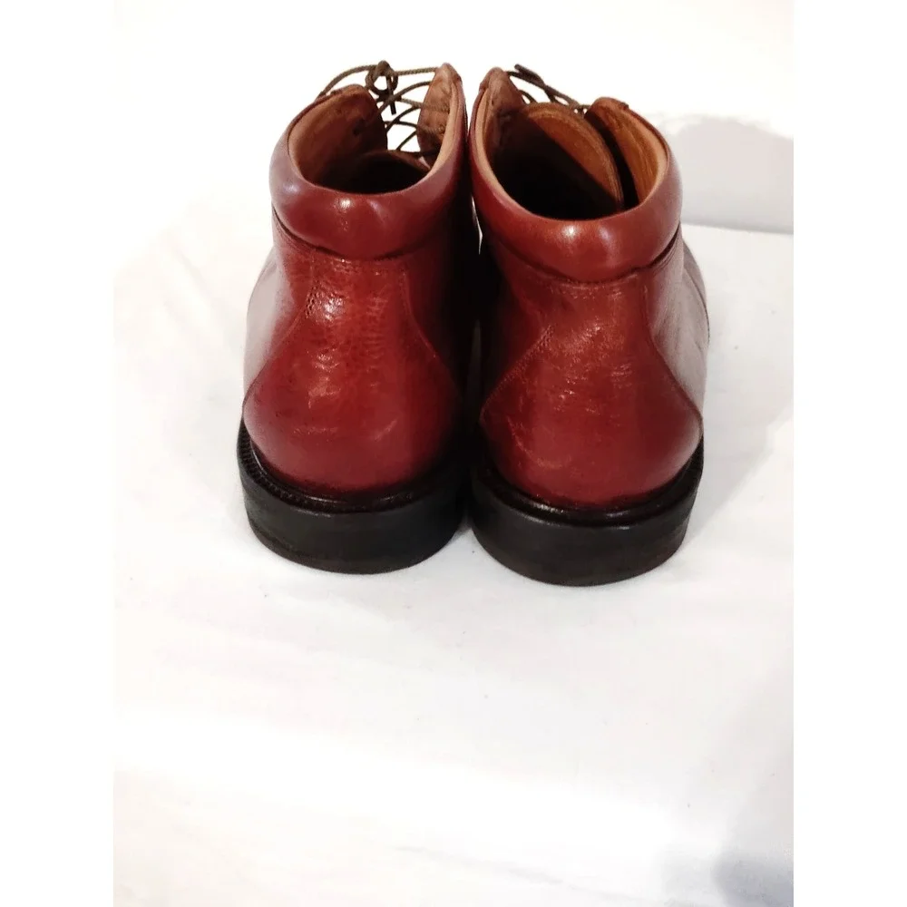 Johnston & Murphy Leather Lace‑Up Chuka Boots Brown Casual Dress Western Men 10